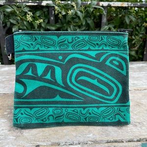 Magenta green & black totem pouch